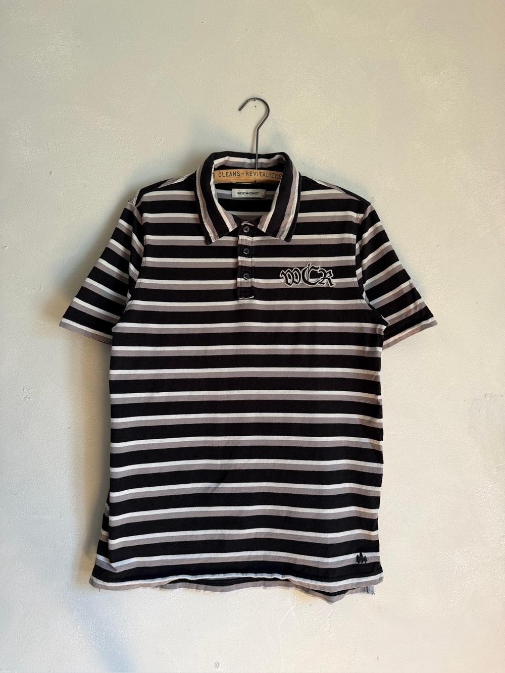 Vintage Y2K striped polo tee west coast